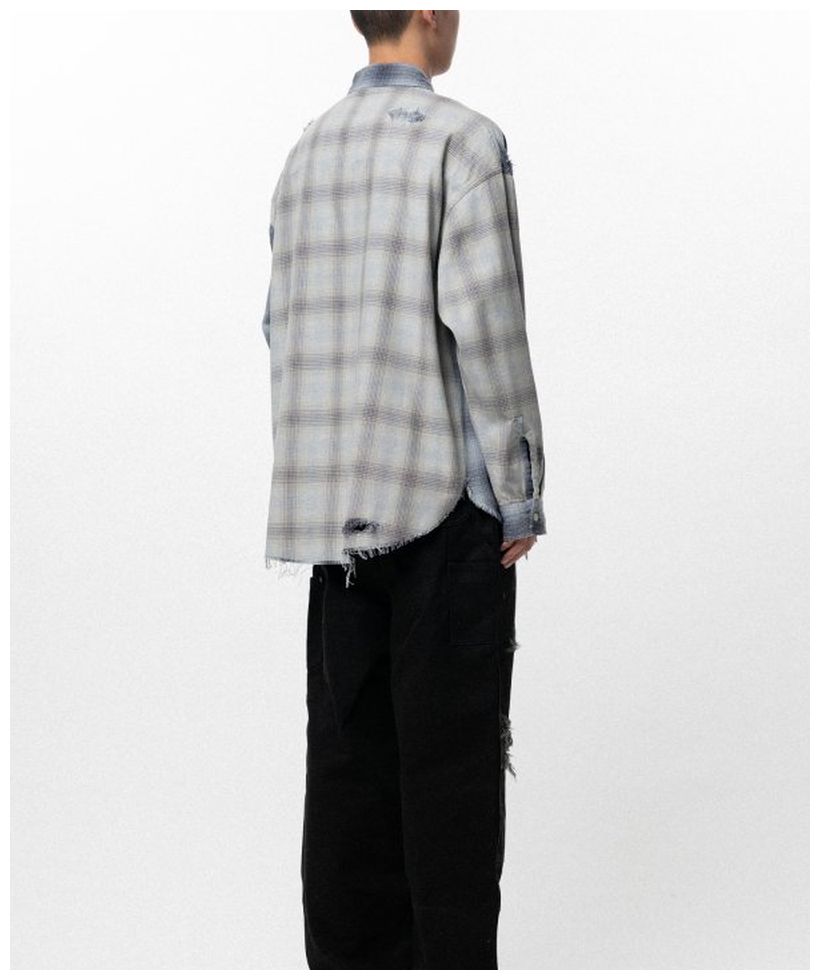 KAMIYA】Repaired Crazy Check Shirt- Amanojak.
