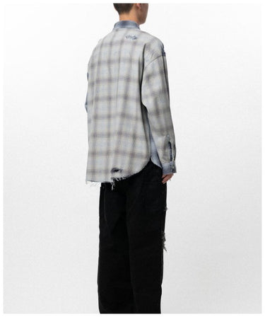 【KAMIYA】<br>Repaired Crazy Check Shirt