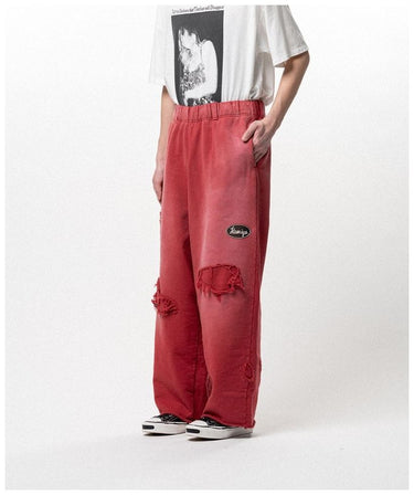 【KAMIYA】<br>Repaired Name Patch Wide Sweat Pants