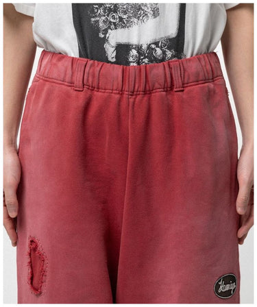 【KAMIYA】<br>Repaired Name Patch Wide Sweat Pants