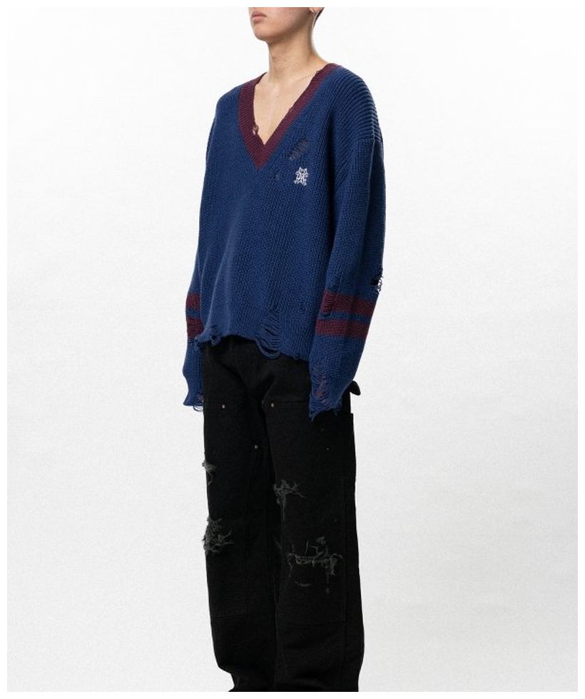お*め様 【懇願・大出血】KAMIYA School V-neck Sweate KAMIYA】School V-neck Sweater- Amanojak.
