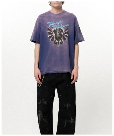 【KAMIYA】<br>"THE DARKNESS WILL DISAPPEAR" Distressed T-shirt