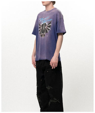 【KAMIYA】<br>"THE DARKNESS WILL DISAPPEAR" Distressed T-shirt