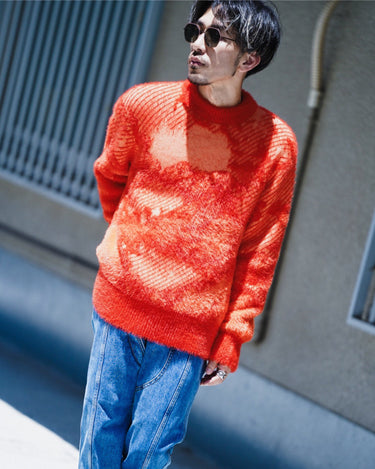 【Feng Chen Wang】<br>ランドスケープ<br>ペインティング<br>ジャガードニット