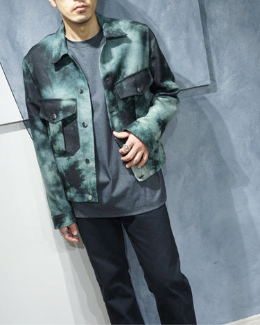 【SONG FOR THE MUTE】<br>MILITARY JACKET<br>-TIE DYE HESSIAN-