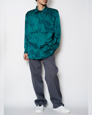 【08sircus】<br>ビンテージサテン<br>ハーフトーン<br>レイヤードシャツ