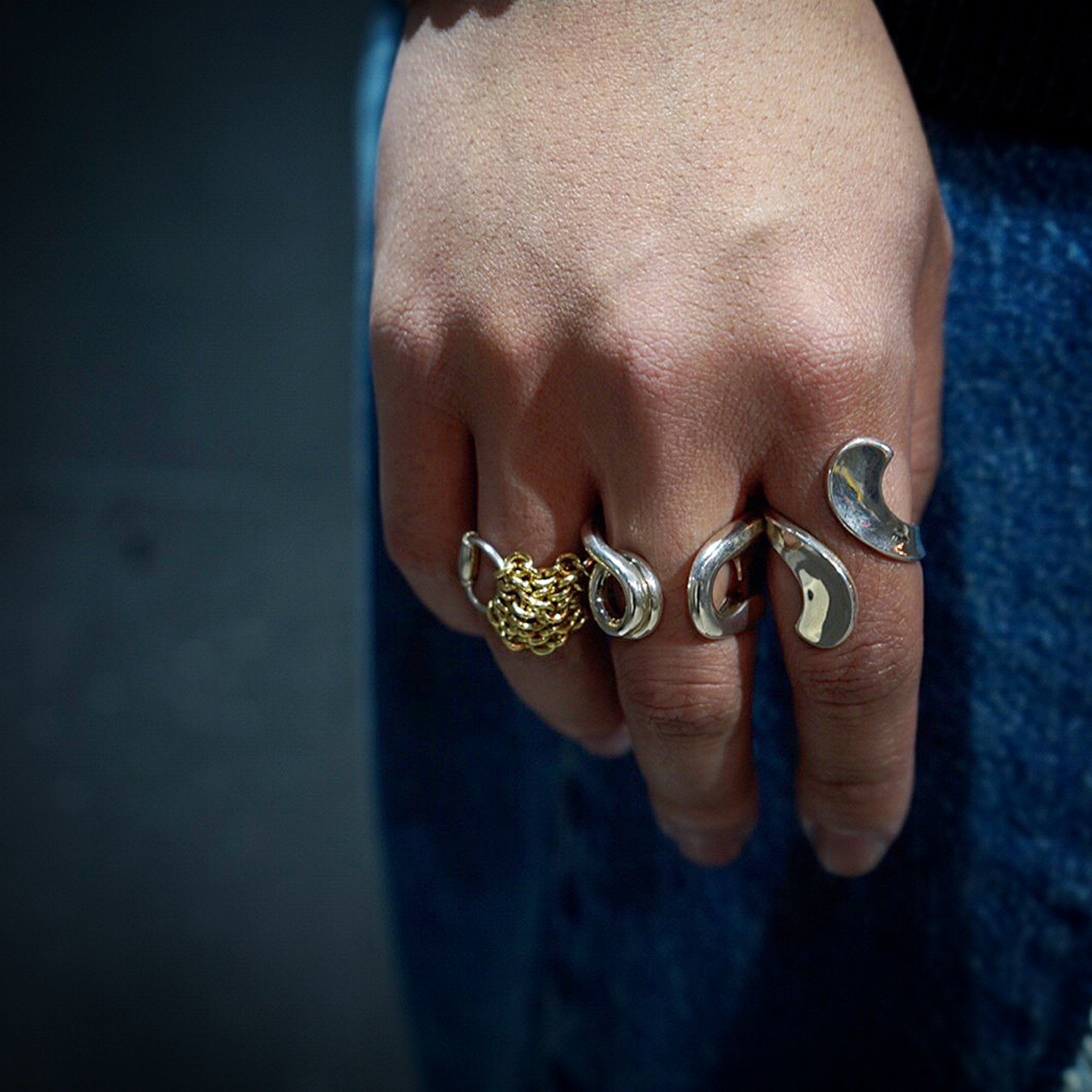 GARDEN OF EDEN-SAFETY PIN WIDE RING-Amanojak