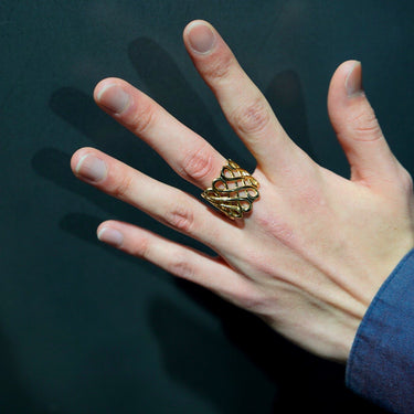 [Garden of Eden]<br>10K <br>Caligraphy rings