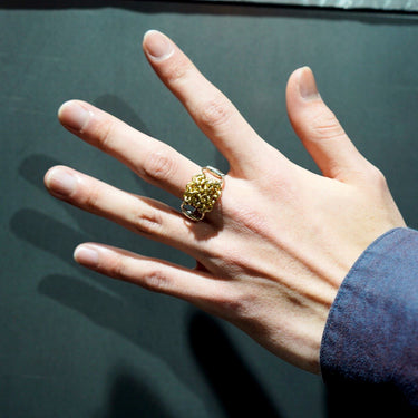 [Garden of Eden]<br> Silver & 9k <br>Chain design ring