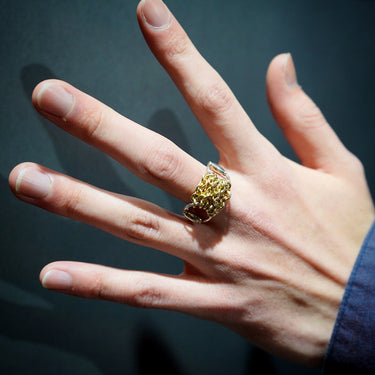 [Garden of Eden]<br> Silver & 9k <br>Chain design ring