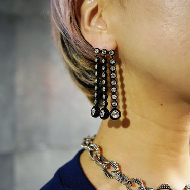 [MARNI]<br> 3 line<br>Crystal earrings
