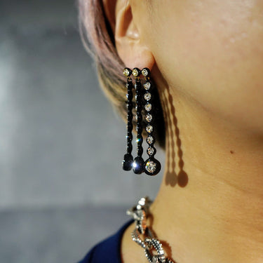 [MARNI]<br> 3 line<br>Crystal earrings