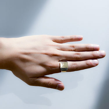 [Garden of Eden]<br>Square ring -small -Silver/9k Gold