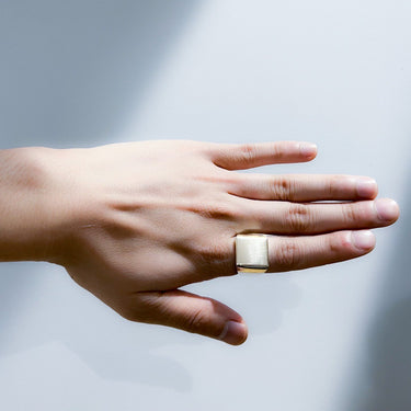 [Garden of Eden]<br>Square Ring -Large- Silver/9k Gold