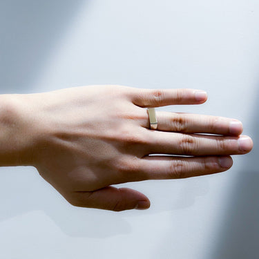 [Garden of Eden]<br>Square signet<br>Ring-Silver/9k Gold-