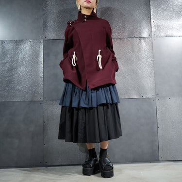 【PLAN C】<br>COTTON GATHER LAYERED SKIRT
