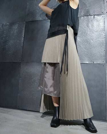 【TARO HORIUCHI】<BR>カットアウト<BR>プリーツスカート